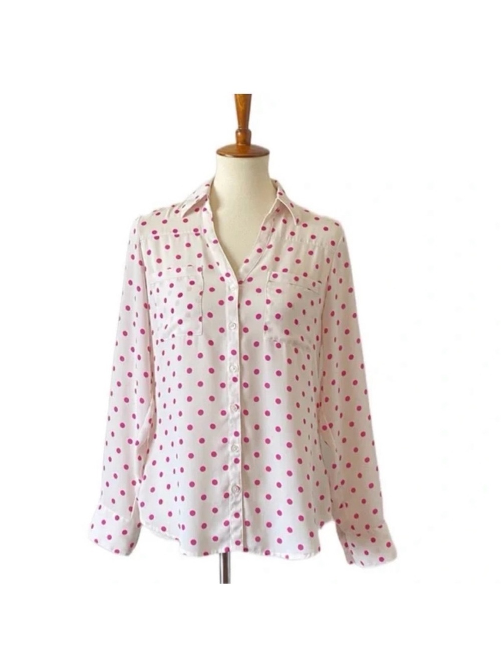 Express Portofino polka dot button front shirt